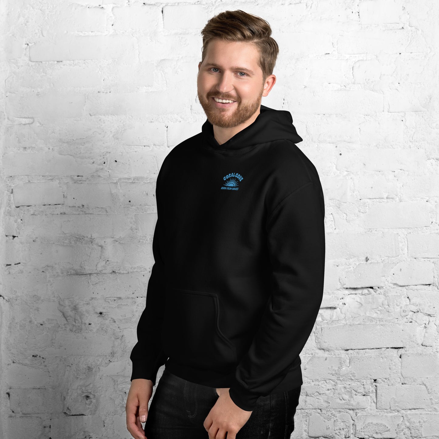 Man Wearing Born From Wave Hoodie