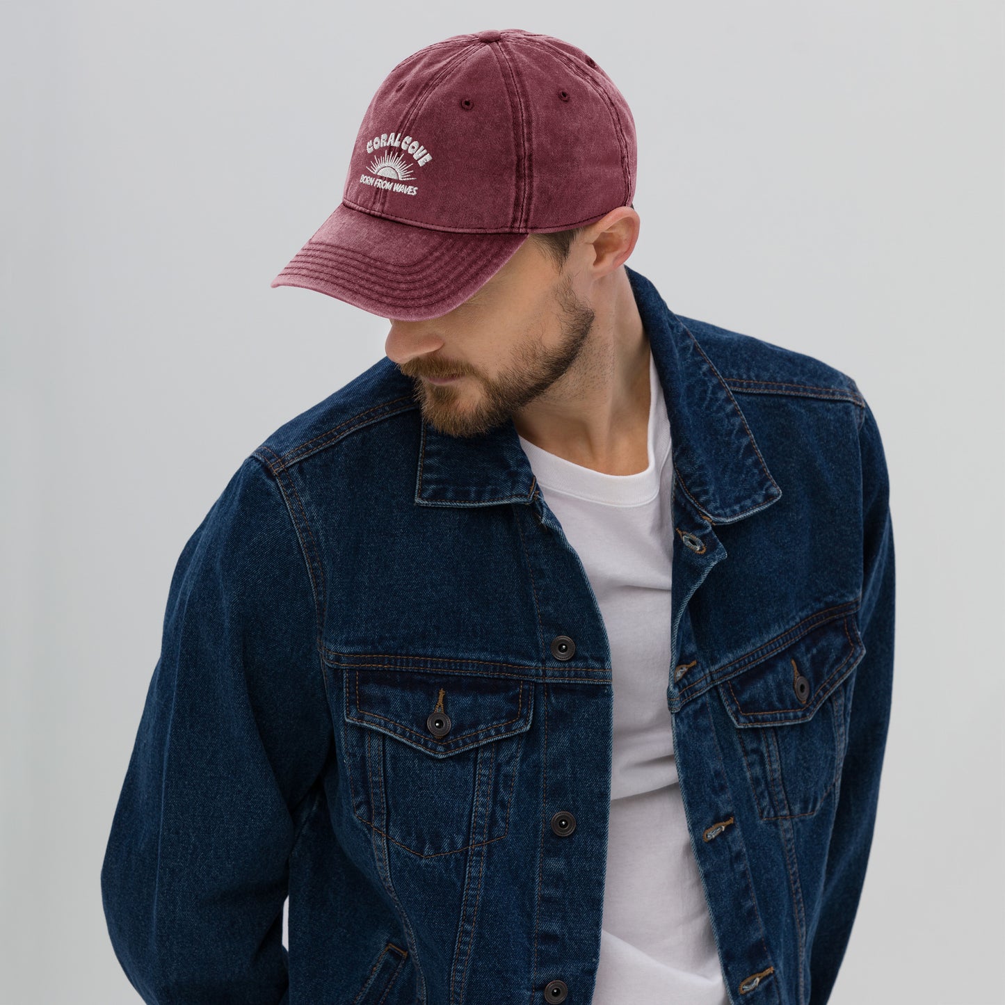 Man Wearing Denim Cove Cap