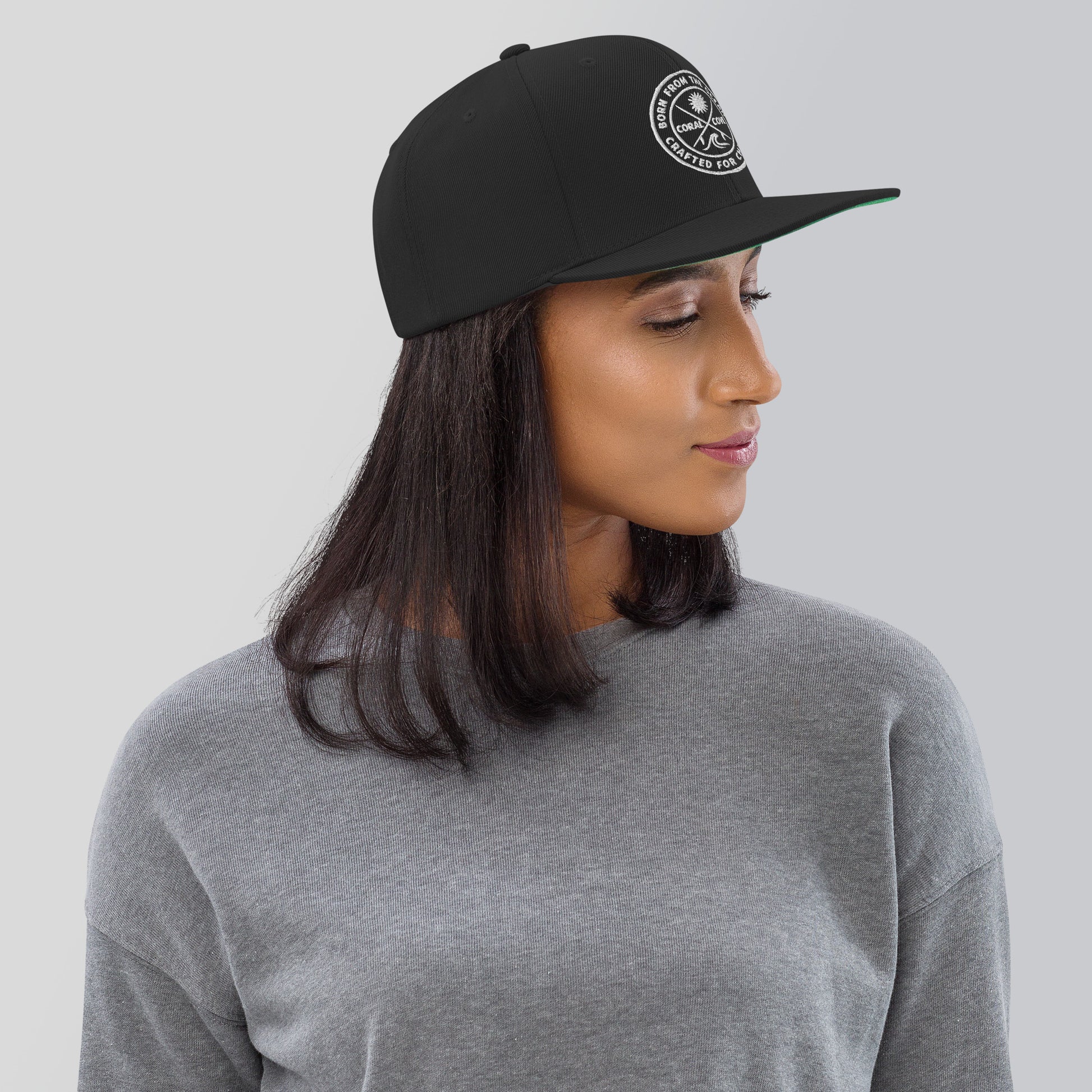 Woman Wearing The Cove Snapback