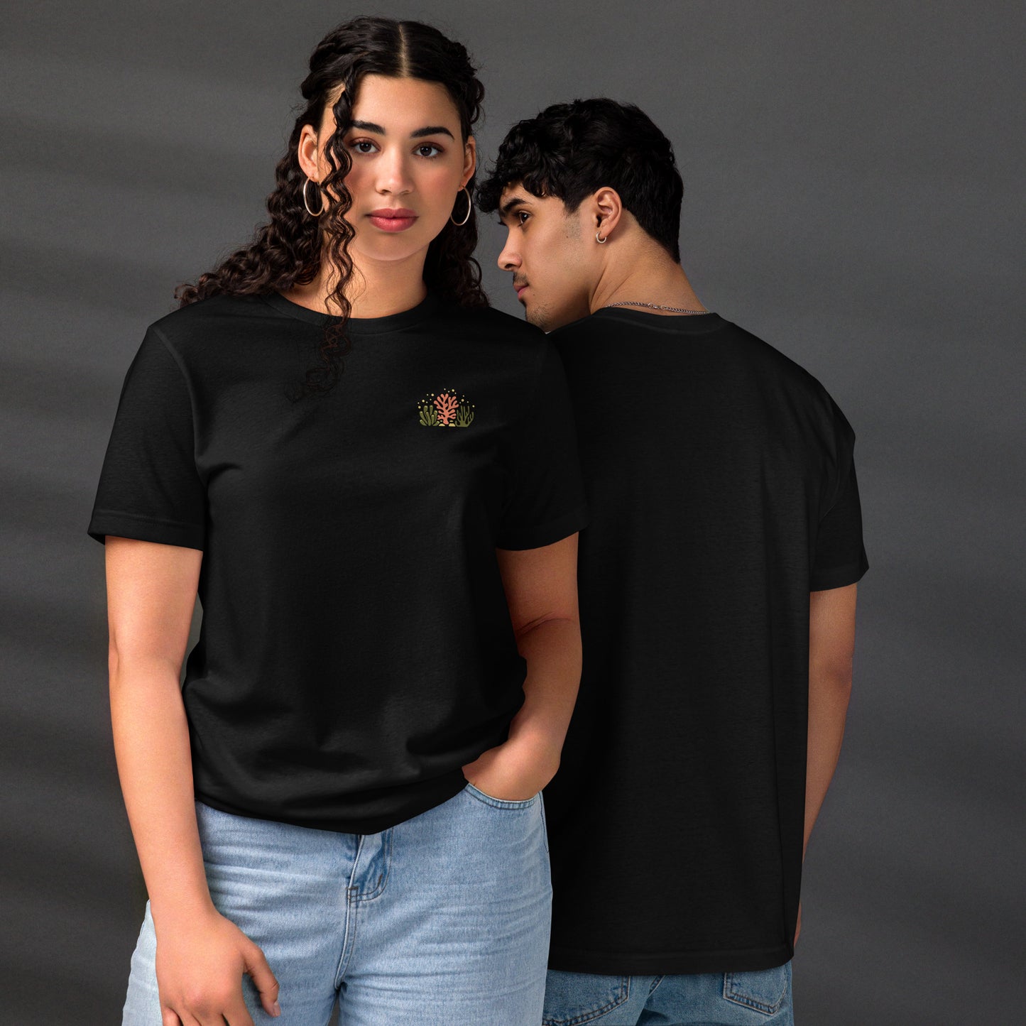 Couple Wearing Eco Minimalistic Shirt