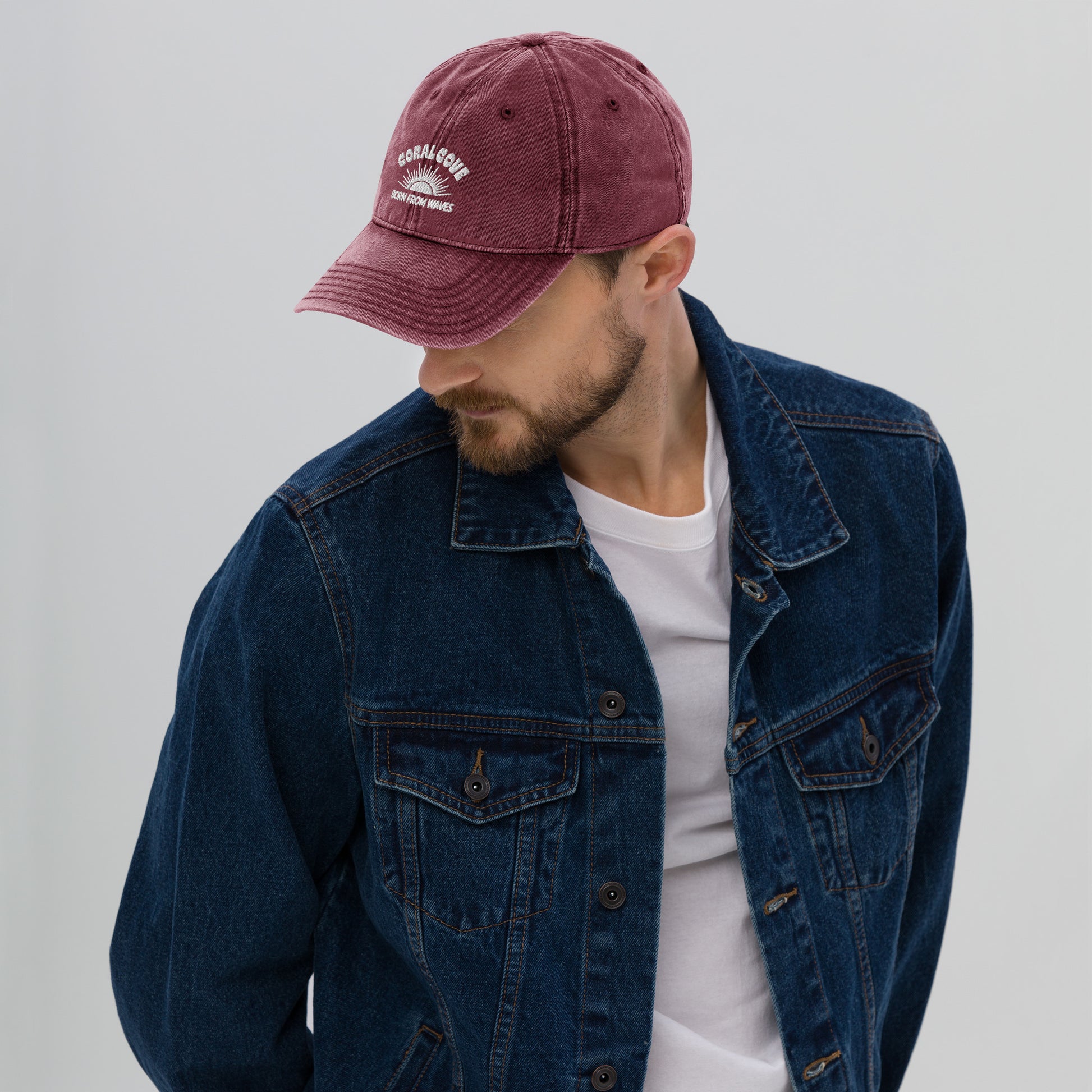 Man Wearing Denim Cove Cap